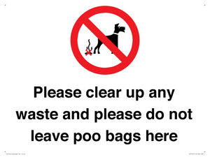 Please clear up any waste and please do not leave poo bags here